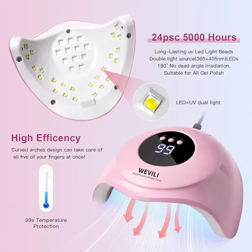 Lámpara Uv Led Wevili 72w Para Uñas De Gel Con Sensor Y