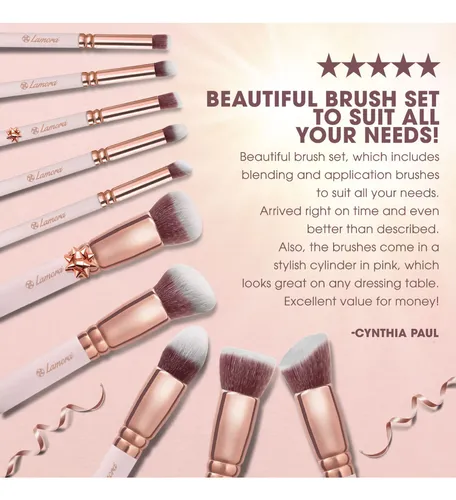 Set Brochas Maquillaje Kabuki Lamora 10 Unid.