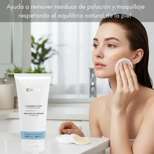 Emulsion Limpieza Facial Exel Vit E Parpados Labios 100ml