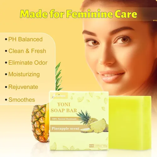 Jabón Íntimo Ph Balance Yoni Con Piña 3 Uds