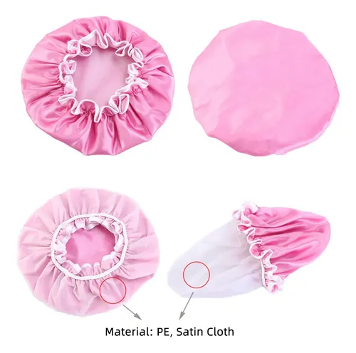 4 Gorros De Ducha De Tela Satinada, Gorros De Baño Impermeab