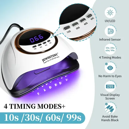 Lámpara Led Blanca Profesional Para Uñas Con Sensor Y Temp