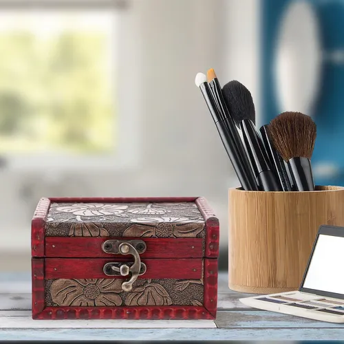 Caja Organizadora De Madera De Estilo Retro Para Tocador Y M
