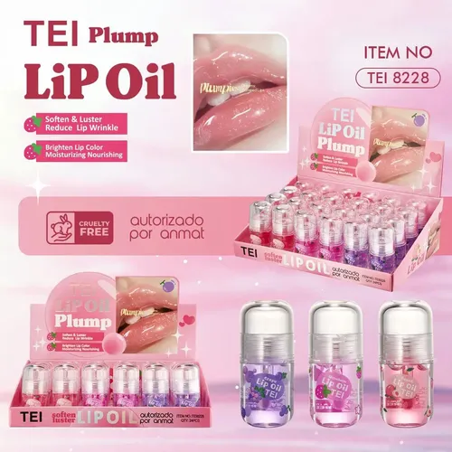 Lip Oil Hidratante Gloss Para Labios Frutales Tei Cosmetica