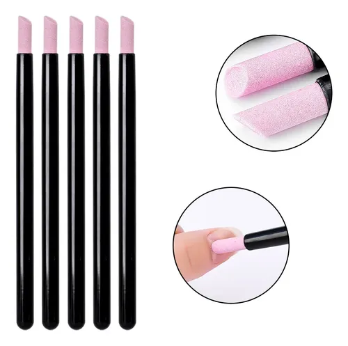 Lima De Cuarzo Para Uñas – 5 Piezas Para Cutículas Y Gel Uv Black  5pcs