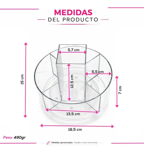 Organizador Acrilico Cosmeticos Pinceles Lápices Giratorio