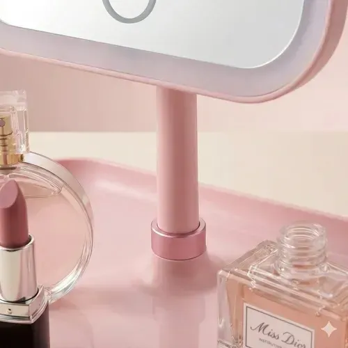 Espejo Maquillaje Luz Led 3 Modos Recargable Touch Giratorio