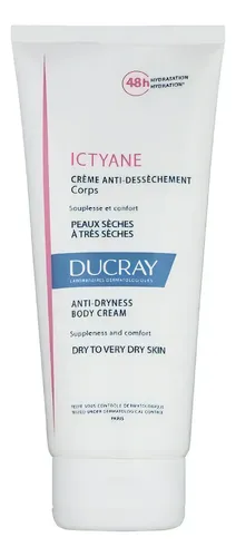 Crema Emoliente Hidratante Ducray Ictyane para piel seca de 200mL