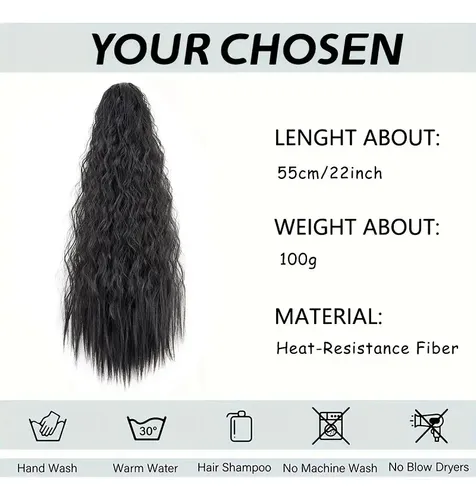Extensión De Cabello Con Forma De Cola De Caballo Ondulada Y