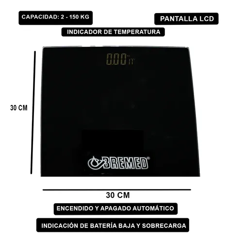 Balanza Digital Baño Bremed 3112 Temperatura 180kg