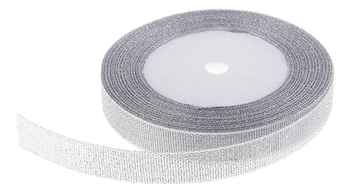 10 Rollos De Cinta De Tela Para Manualidades, 15 Mm Plateada Silver 15mm