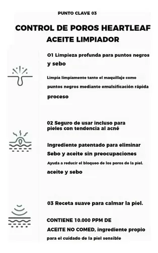 Aceite Para El Control De Poros Bgfdbca Cf Heartleaf, Cleans
