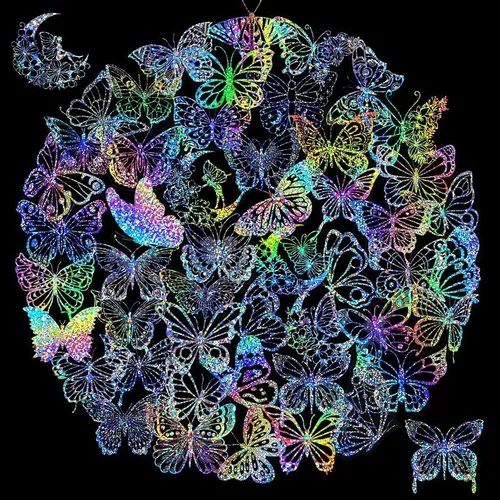 100pc Pegatina De Mariposa De Brillo Holográfico