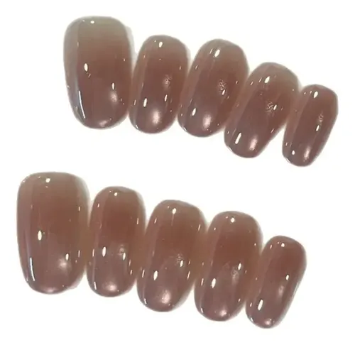 Uñas Ovaladas Cortas Purple Dawn Dew