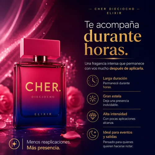Perfume Cher Dieciocho Elixir Parfum Mujer 100ml Original 18