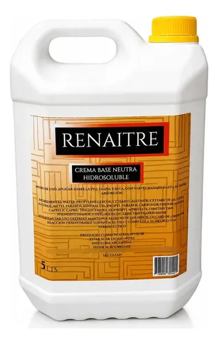 Crema Base Neutra Sachet 5kg Hidratante Hidrosoluble Masajes