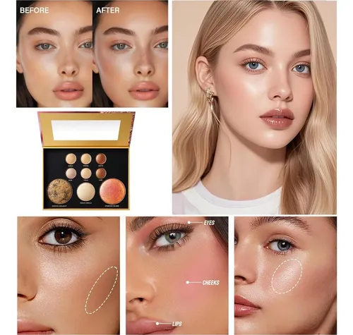 Paleta K’apeine 9 Colores Neutros Horneados Maquillaje Ojos