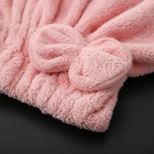 Toalla Turbante Microfibra Secado Rápido Pelo Gorro X2 Unid Rosa Y Celeste