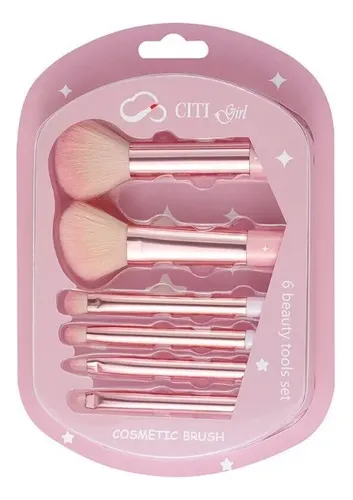 Brochas Maquillaje Largas Mini Juego 6pzas Sombra Rubor Suav