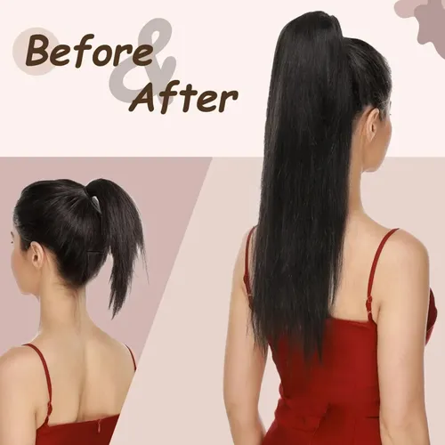 Extensión Ponytail Cabello Humano Ondulado 50 Cm