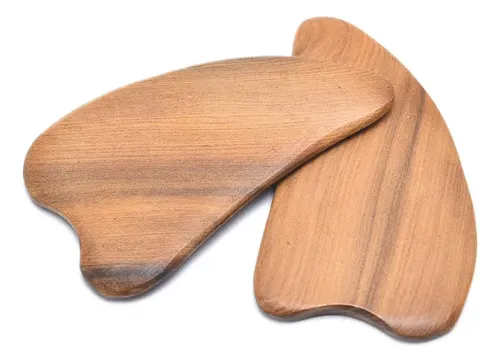 Masajeador Facial Gua Sha Stone De Madera Natural, Herramien