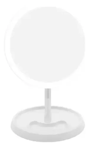 Espejo De Maquillaje Redondo Portátil Con Luz Led Carga Usb