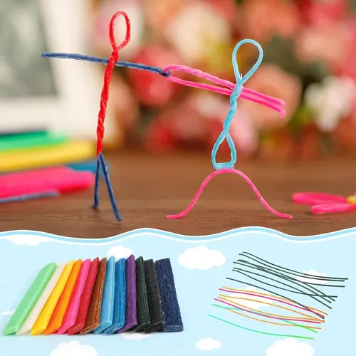 1200 Palitos De Cera Flexibles X13 Colores Con Caja