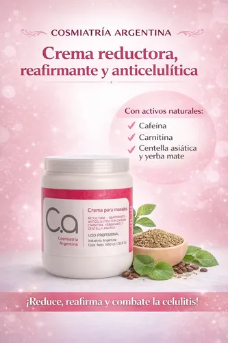 Crema Reductora Reafirmante Y Anticelulitica Por 500 Grs.