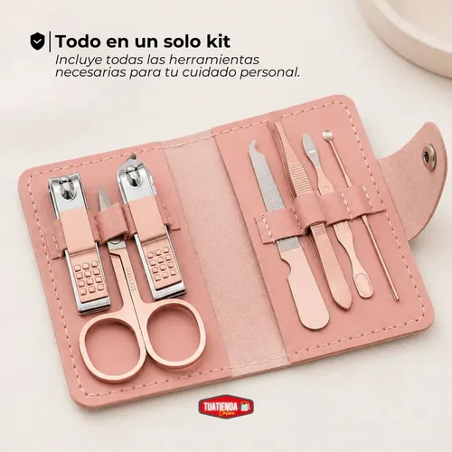 Set De Manicura Pedicura X7 Piezas Estuche Alicate Pinza