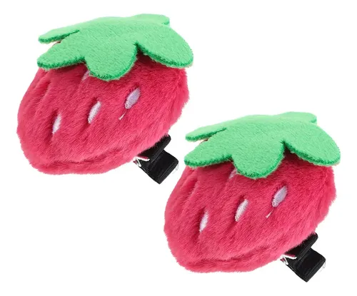 Pinzas De Pelo En Forma De Fresa Rosa Para Peinado
