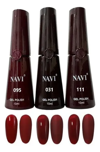 Navi 10ml Gel Polish X3 Uv Bordo Perfecto E Imprescindible
