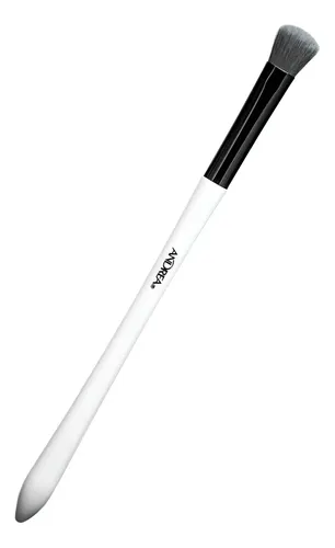 Pincel Maquillaje Sombra Grueso Andrea Carbon Antibacterial Color Combinado Blanco Y Negro