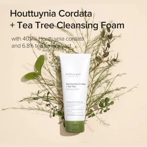 Espuma Facial Mary & May Houttuynia Cordata Tea Tree 150mL Calmante