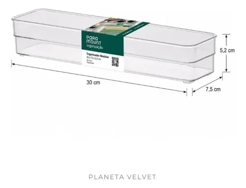 Setx2 Organizador Acrílico 30×7,5×5,2 Cubiertos Maquillaje