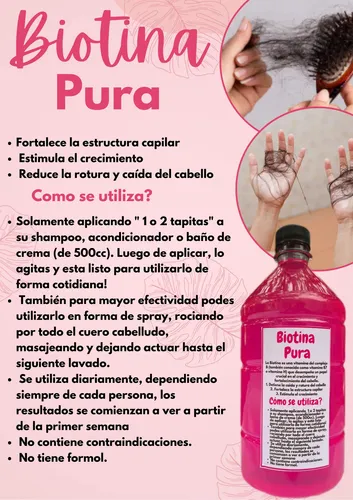 Biotina Pura Anticaída Y Crecimiento Capilar 1 Litro
