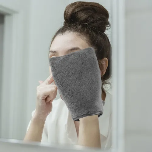 Guantes De Gel De Baño De Fibra, Suaves, Desmaquillantes Fac