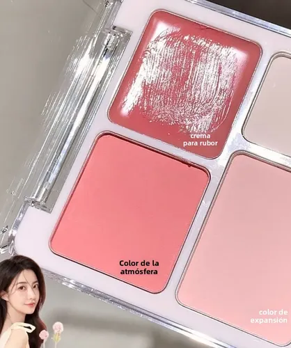 Muge Leen Paleta 4 Rubor Cepillo Esponja Herramientas Maquil