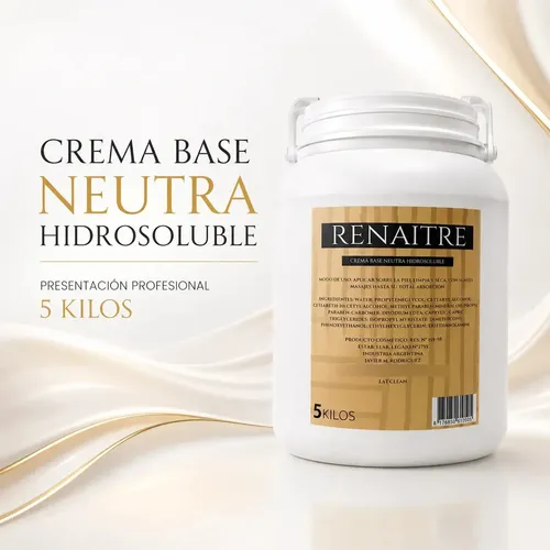 Crema Base Neutra X 5 Kg Hidratante Hidrosoluble Corporal