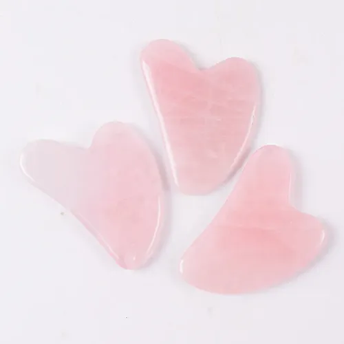 Care Tool Sha Massage Face Quartz Natural Roller Rose Gua