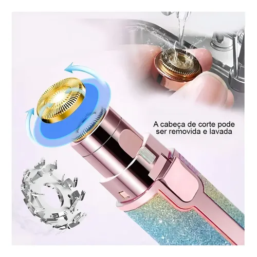 Depiladora Corporal Blawless Recargable 2 Cabezas Lavable