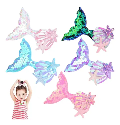 5pzs Broches Cabello Cola Sirena Horquillas Accesorios Niña