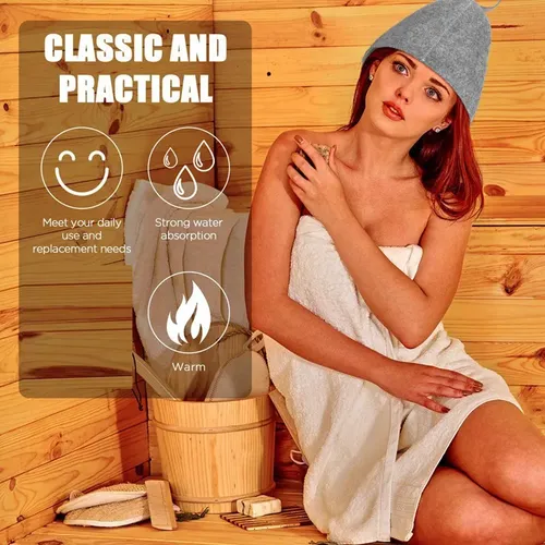Gorro De Sauna De Fieltro Para Protección De Cabeza De Baño,