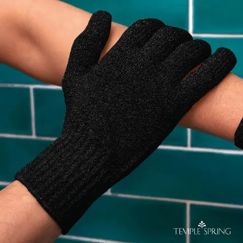 Guante Exfoliante Negro Grande Para Baño Y Ducha