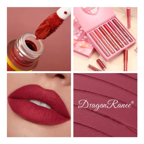 Set De 6 Labiales Mate De Larga Duración E Impermeables
