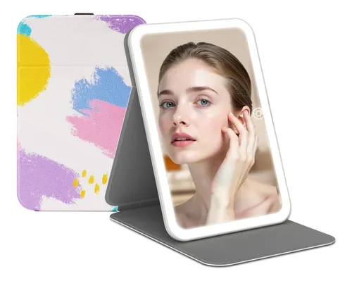 Espejo De Maquillaje Con Luz Led Funtouch Recargable Rainbow