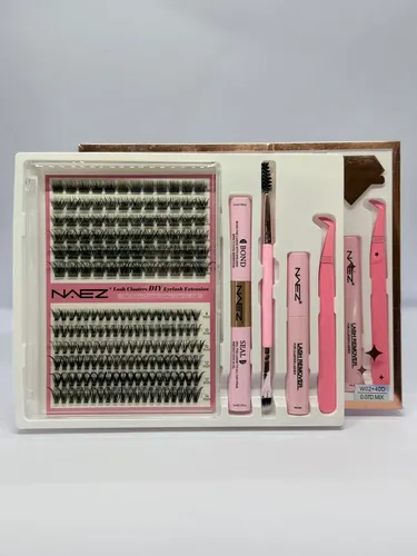 Kit Pestaña Postiza Naez W02+40p Adhesivo Sellador Removedor