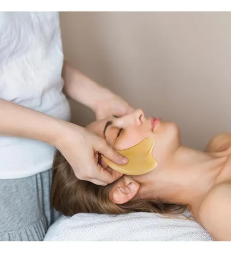 Masajeador Facial Resina Tabla Gua Sha Rostro Terapia Relax