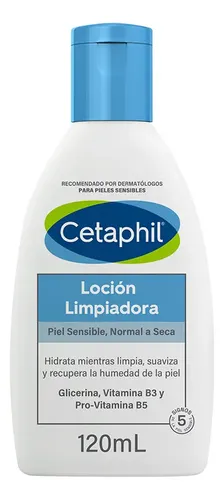Cetaphil Loción Limpiadora Piel Seca Y Sensible X 120ml Sensible, Normal A Seca Día/noche