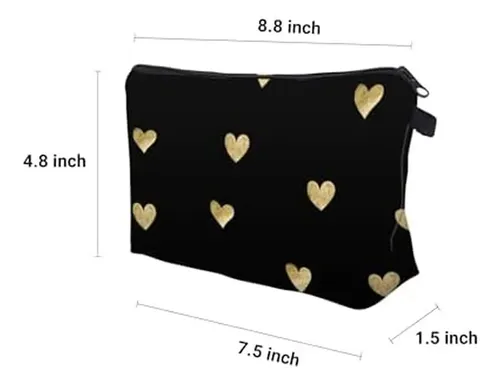 Mmm Neceser Aiphamy Negro Corazones Dorados 19x12cm &wjx8 C
