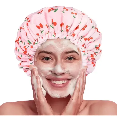 Gorro De Ducha Impermeable Para Mujer: Ajustable, Poliéster,